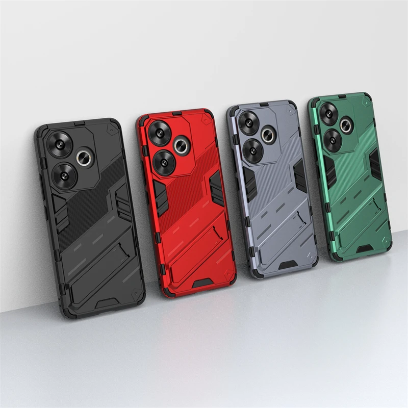 Enhanced Silicone Armor Phone Case with Invisible Holder