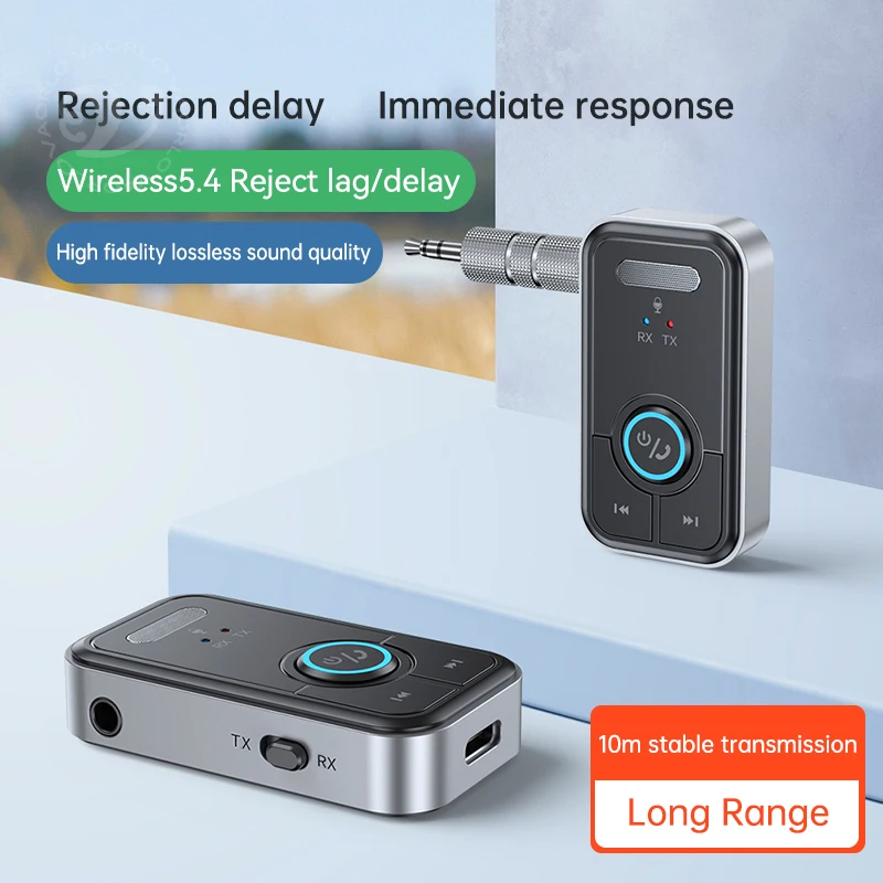 Bluetooth Adapter Bluetooth Audio Receiver Bluetooth Transceiver Adapter Bluetooth Aux Adaptor T67 Upgraded Bluetooth 5.4 Transmitter Receiver 3.5MM AUX RCA With Mic HiFi Stereo Music Wireless Adapter For PC TV Car Airplane