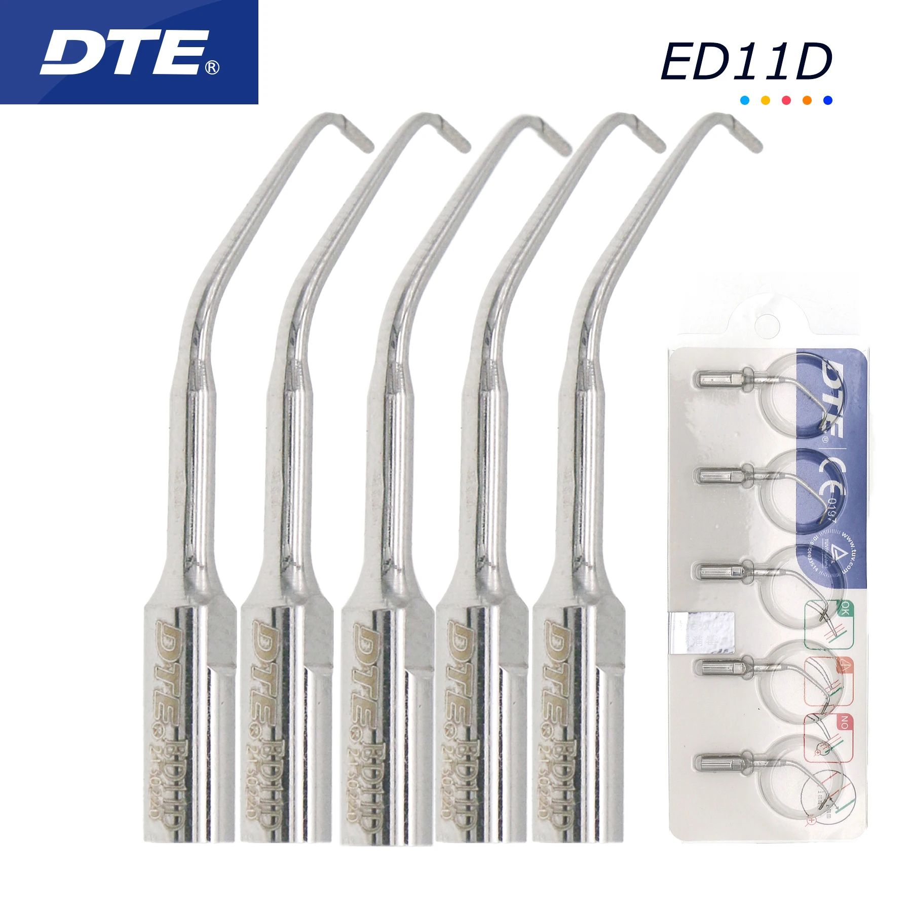 DTE Dental Ultrasonic Scaler Diamond coated  Tips ED11D Endo Cavity Perio Scaling  fits DTE