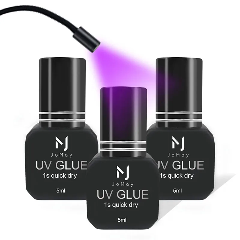 JOMAY UV GLUE Adhesive For Eyelash Extensions 0.1S Fast Drying Strong False Eye Lash Extension Glue Long Lasting UV Eyelash Glue 5