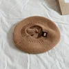 Solid Color Children Baby Beret Hat Winter Warm Knitted Beanie Cap for Infant Girls Toddler Princess Artist Painter Caps 5