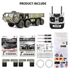 1: 12 HG-P801 Remote Control Heavy Truck RC CAR Fully Proportional 8-Wheel Military Truck Sound and Light 16 Channels 4