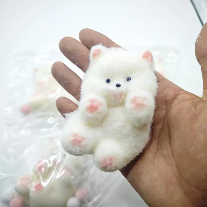 Kawaii Flocked Bunny Angel Sheep Seal Chick Curly Dog Relieve Stress Irritability Fingertip Toy Sensory Autism Kids Squishy Gift 2