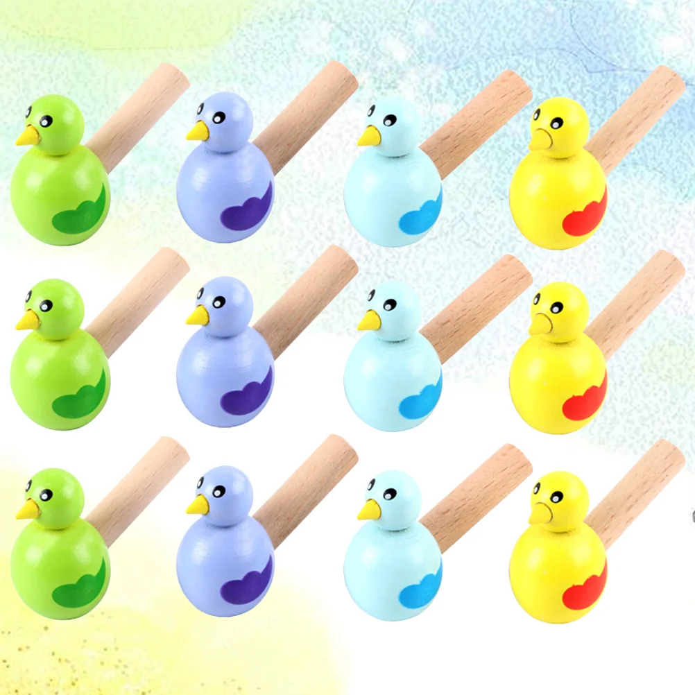 

Wooden Bird Whistles Cartoon Whistle Bird Shape Toy Kids Whistle Educational for Children Gift (Random Color)