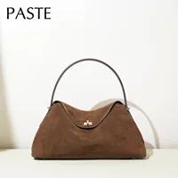 2026 automne hiver tout-match Bowling fourre-tout tout-match mat daim cuir de vachette femmes sac à bandoulière café violet Noble sac à main 2