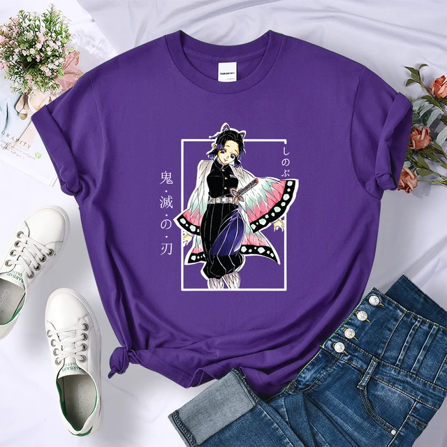 Camisetas de anime grandes dimensões masculina e feminina Kamado Nezuko,  gráfico de manga curta, camiseta de algodão, roupas para casal, verão -  AliExpress