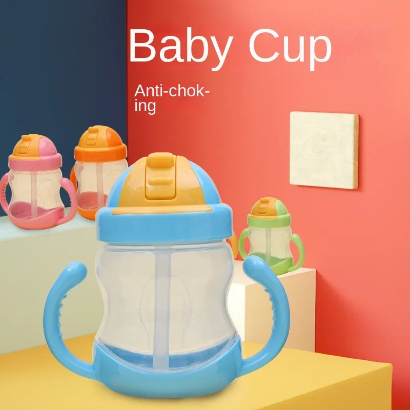 

Cow horn handle shaped children's water bottle baby water cup children's straw cup baby training water cup 280ml