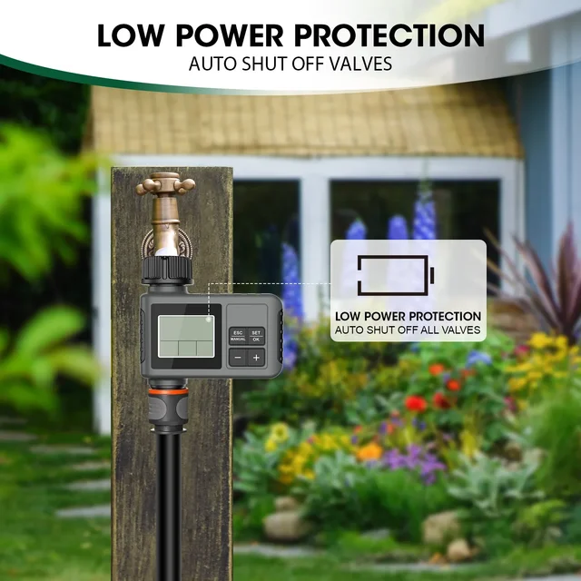 Smart Digital Water Timer Garden Timing Irrigation Automatic Waterproof Watering Device Watering Controller IPX5 LCD Display 3