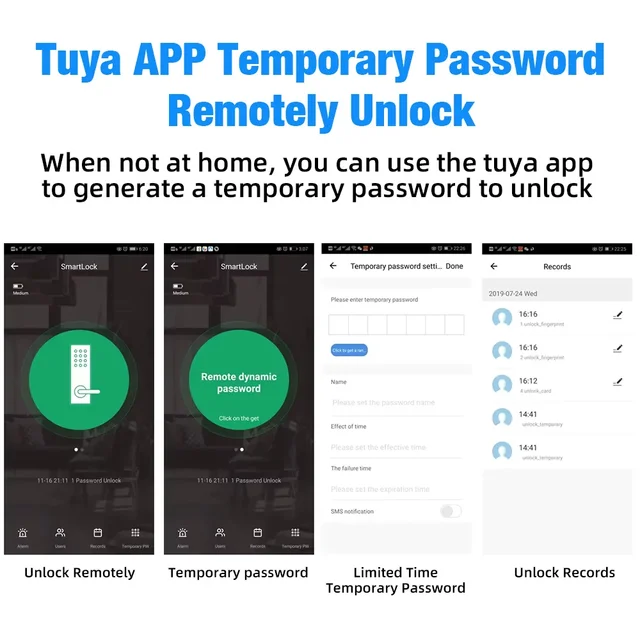 KERUI Tuya BLE Fingerprint Door Lock Electronic Door Lock with Fingerprint/Password/Key/Bluetooth/Tuya APP Unlock 6