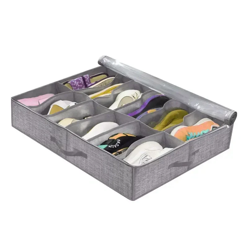 1Pc Closet Bed Shoe Storage Boxes Foldable Underbed Shoesorganizer Containers Under Bed Storage Bags Home Shoe Rack Organizer 5