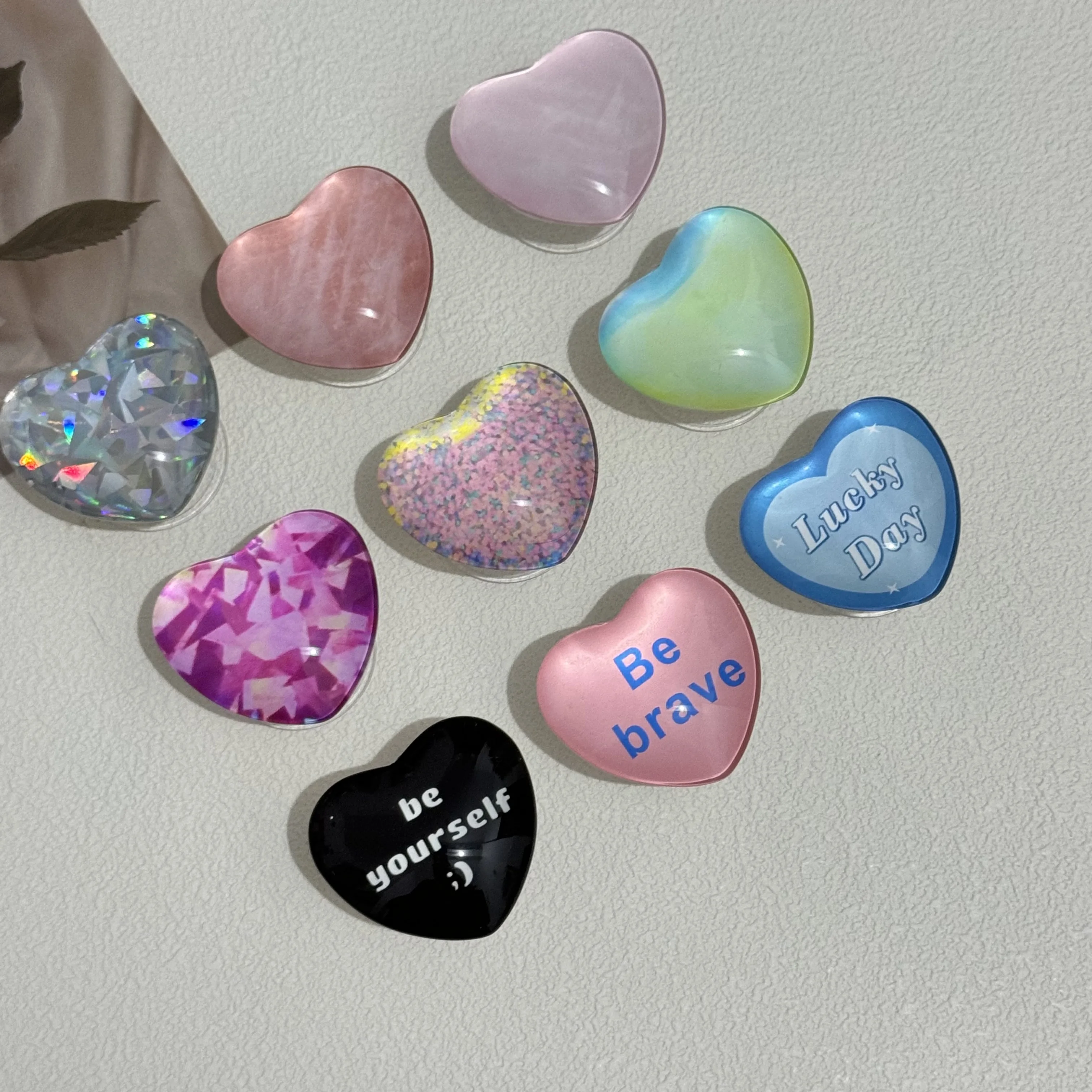 Love Heart Design Foldable Adhesive Phone Stand
