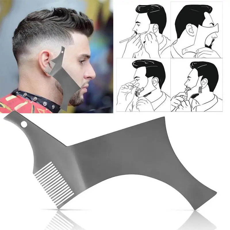 Stainless Steel Beard Stencil Beard Modeling Comb Template Styling Comb Tool  Premium Quality For Men Beard Shave Machines Style