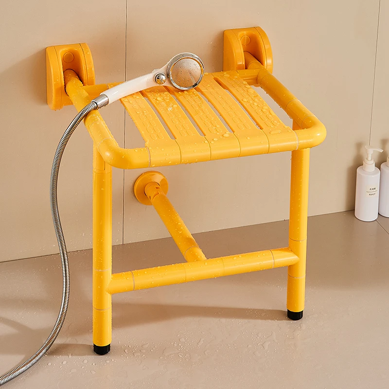 Sitting Folding Bathroom Stool Unique Quality Nordic Folding Shower Chair Wall Mounted Folding Silla Ducha Bathroom Furniture 3