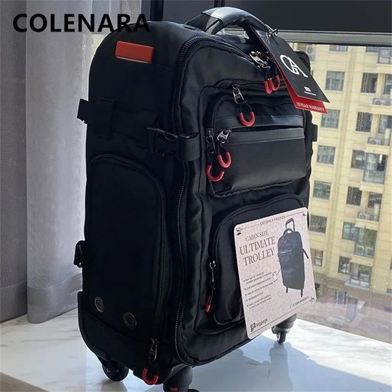 

COLENARA Suitcase 20 inch men's boarding box Oxford cloth multifunctional trolley case with wheels rolling carry-on luggage