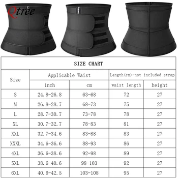 Qtree Waist Trainer Plus Size for Women Sports Girdle Corset Slimming Belly Body Shaper Sweat Trimmer Belt Slimmer Weight Loss 1