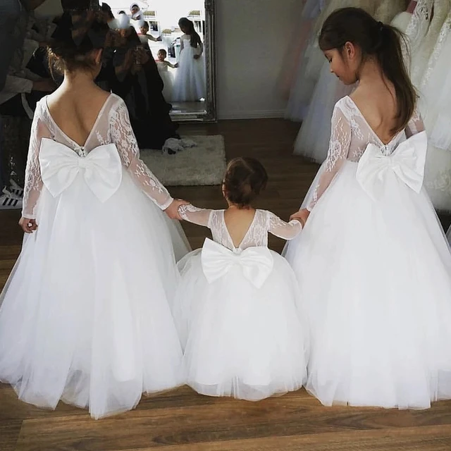 Robe Princesse Fille,robe De Soirée De Princesse Pour Filles, Dos Nu, Grand  Nœud, Élégante, Longue, Pour Bal, Anniversaire, Mariage, Demoiselle  D'honneur, Pour Enfants,robe Ceremonie Fille,robes De Soirée - AliExpress