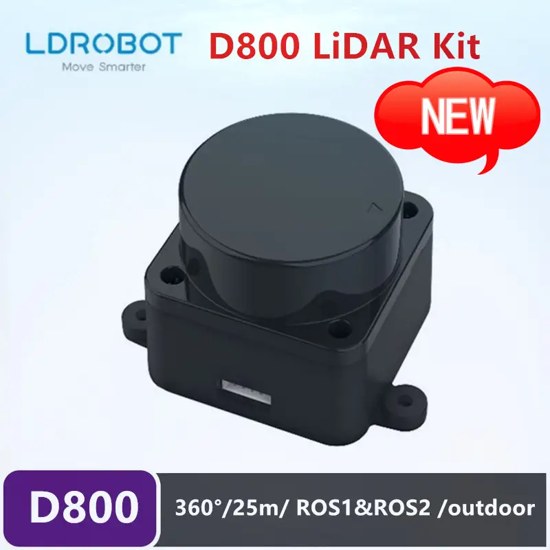 LDROBOT D800 Lidar Kit 25meters DTOF ROS Car SLAM Navigation Scanning Laser Radar Sensor Support ROS1 and ROS2 for outdoor（C1） image 1