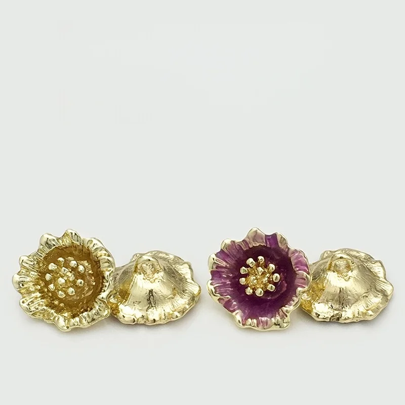 10pcs 19mm 빈티지 레트로 불규칙한 꽃 금속 단추 DIY 봉제 패션 스웨터 코트 청바지 드레스 단추 도매