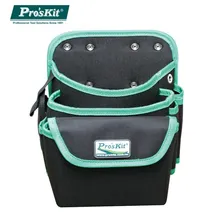 

Pro'sKit Tool Bag Multi-layer Canvas Water Repellent Tool Holster Repair Woodworking Storage Pouch Electric Drill Waist Bag