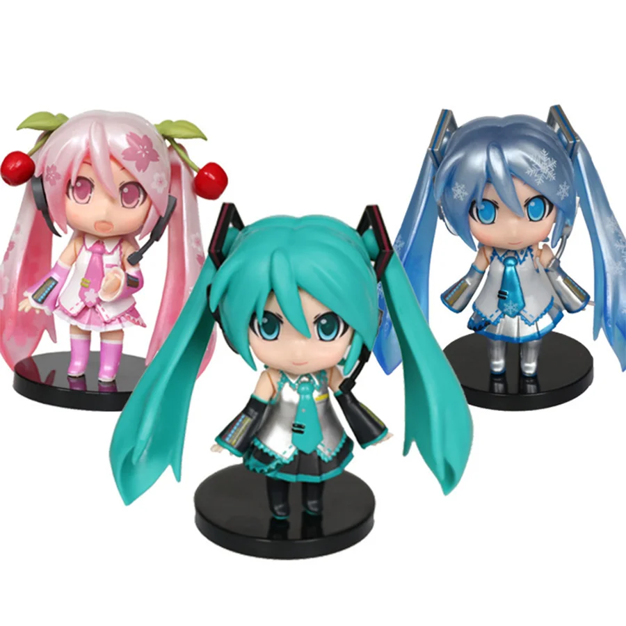 Kawaii Hatsune Miku Mini Figure Ornament - Pink and Green Desk Decoration – Perfect Gift
