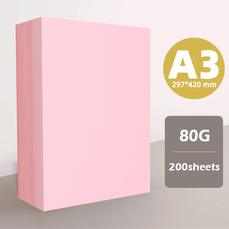 Kampar 500 Sheets Of Printing Paper 80G Pink Copy Paper A4 Pink Big Red  Golden Yellow Mixed Color A4 Paper - AliExpress