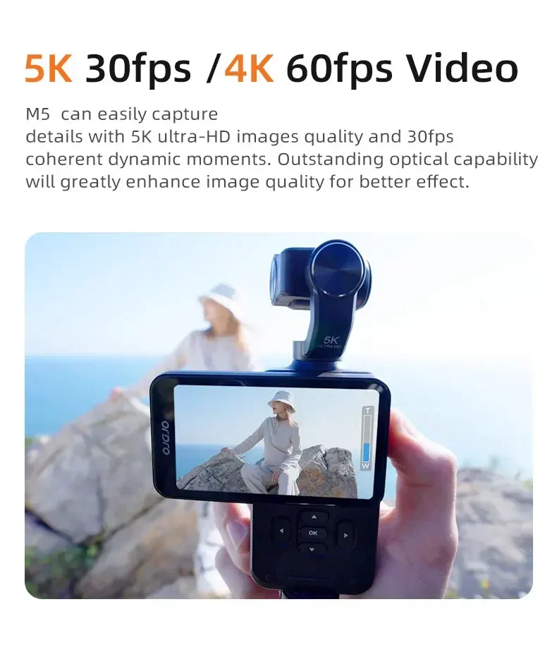 Vlog Action Camera M5 180° Rotation Lens 3.5"Screen Face Tracking IR Night Vison