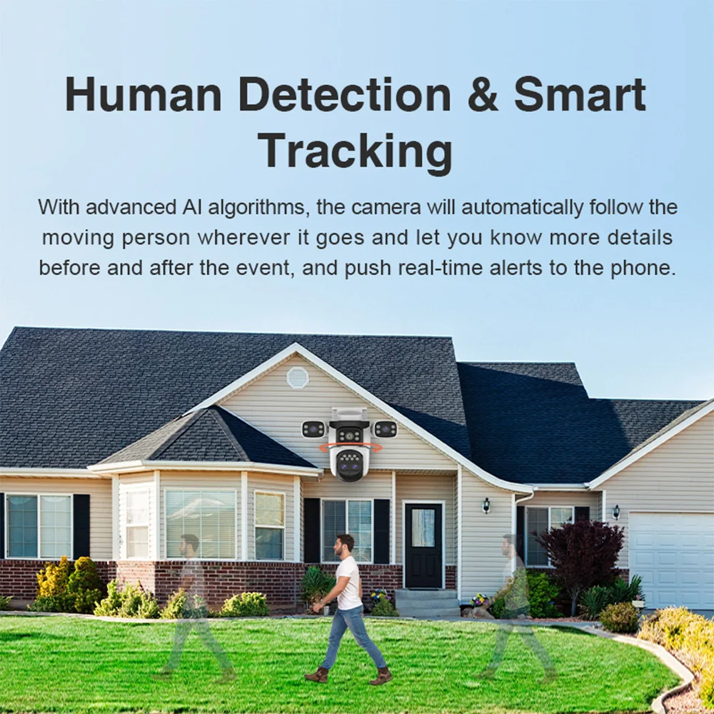 Vstarcam 4K 8MP Telecamera IP Quattro Obiettivi di Sicurezza Esterna WIFI Smart Tracking Cam Video Sorveglianza Zoom 10X IP66 Telecamera Impermeabile - immagine 4