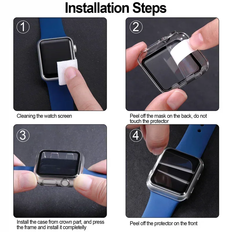 Premium Silicone Sport Band with Glass and Protective Case