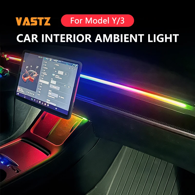 

VASTZ for New Tesla Model Y 3 Highland RGB Ambient Light Kit Dashboard Center Console Center Stack APP LED Strips Neon Lighting