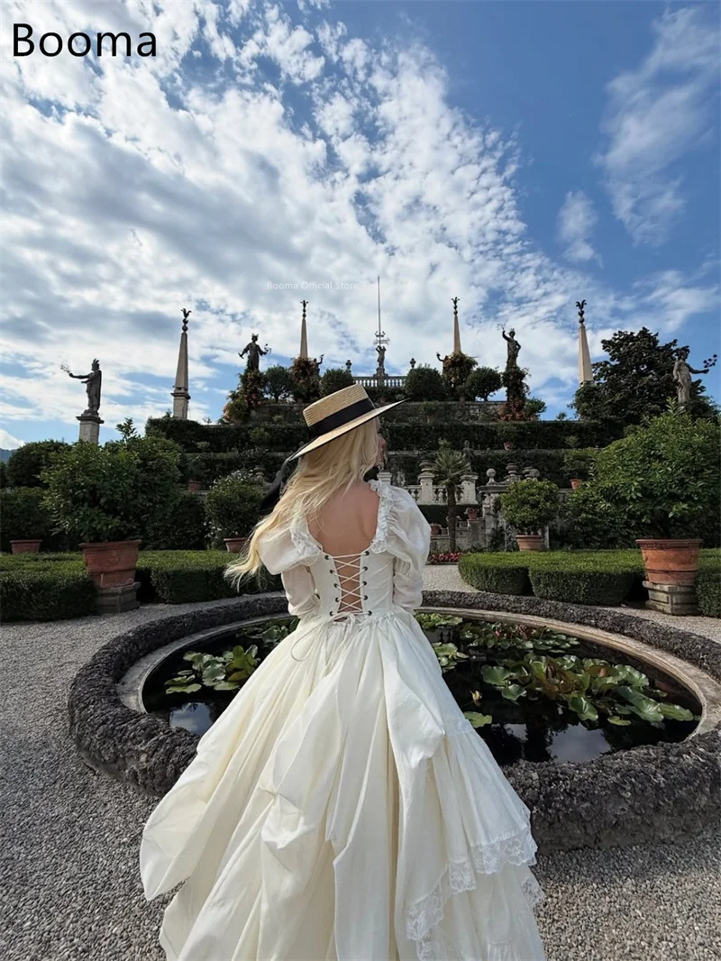 Booma A-Line Lace Classic Wedding Dresses Full-Sleeves Long Corset Square  Neck Elegant Brides Gown Custom Made 2025 - AliExpress 320