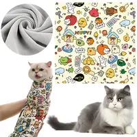 Cat Calming Wrap Self-Adherent Cat Wrap Anti-Bite Cat Swaddle Burrito Wrap Anti-Escape for Nail Trimming Cat Grooming Supplies 1