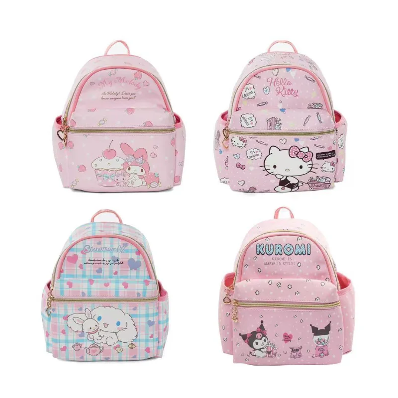 

Sanrio Kindergarten School Bag Hello Kitty Cinnamoroll Kuromi My Melody New Kawaii Backpack PU Messenger Bag Casual Backpack