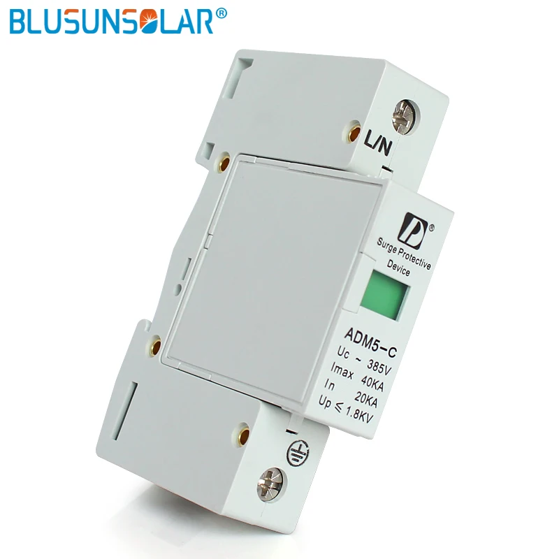 

20-40kA 1P + N 110V 220V 380V AC Din Rail SPD Low защита от скачков напряжения