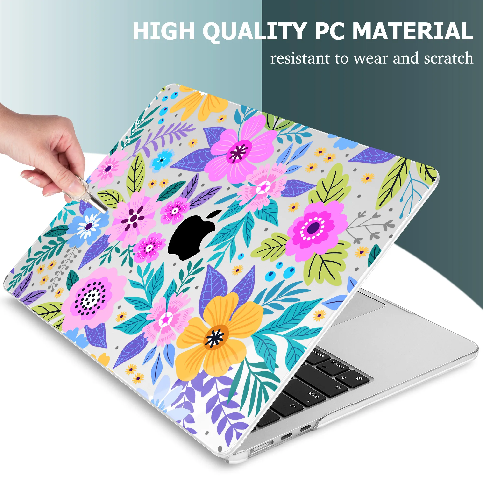 Estojo Rígido para Impressão de Pétalas para Macbook 13 Polegadas m3 m2 m1 Air 13 A2681 A2337 Pro A2338 A2251 Air 15 A2941 m2 Pro 14 16 A2779 e A2780 - Imagem 2