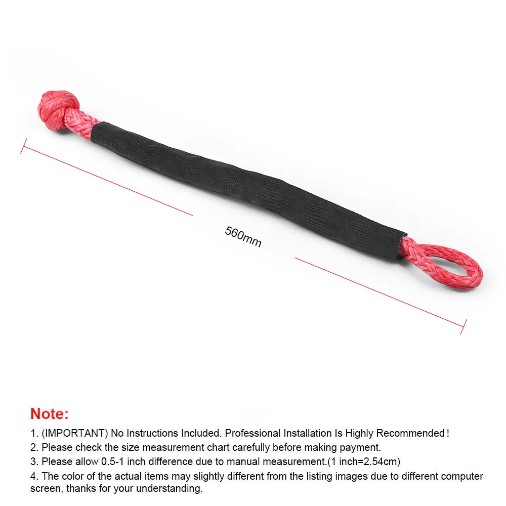Soft Shackle 17ton 37400lbs Atv Utv Tow Trailer Hook U Hook Winch Rope Knot Polyethylene Rope Rescue Refitting Self Rescue