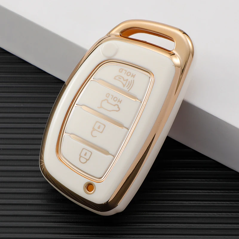 Premium TPU Car Smart Key Case Cover - 4-Button Protection