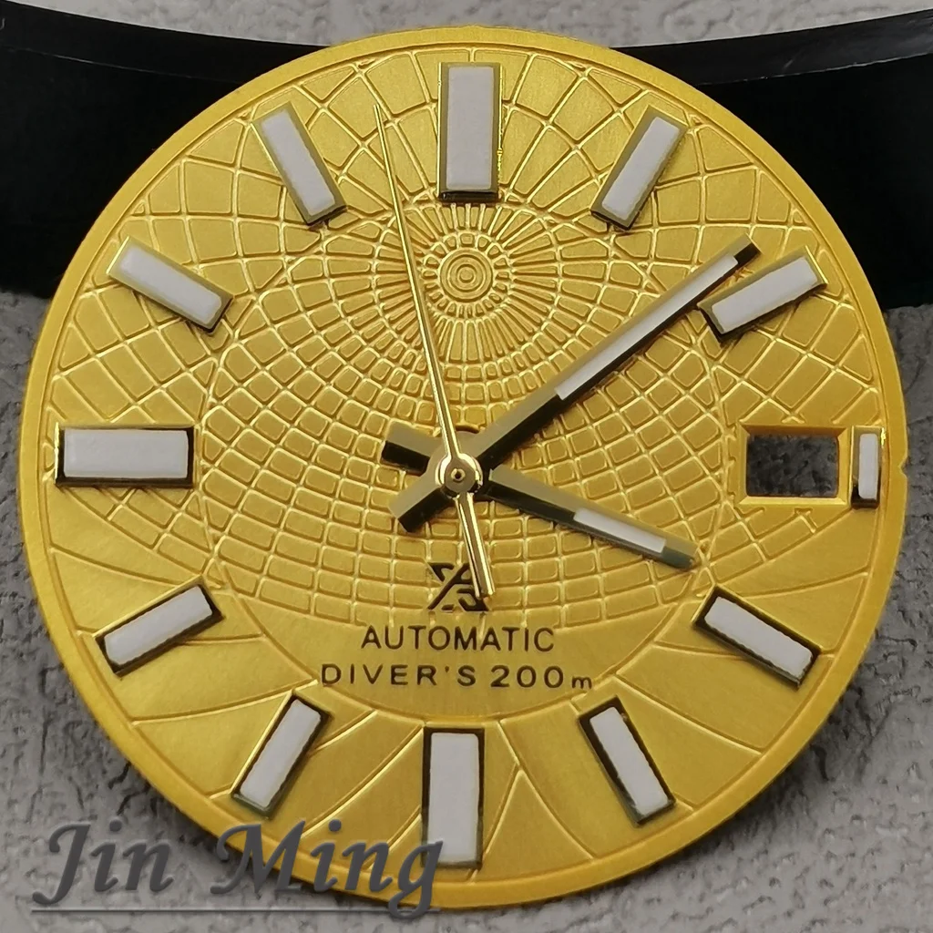 Premium 28.5mm Multi-Tone Date Window Dial with Green Luminous Aseptic Finish