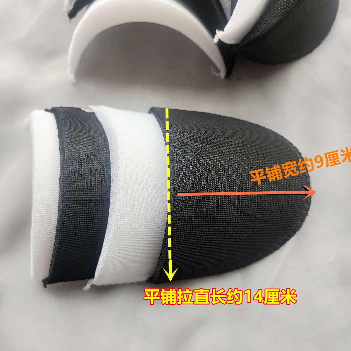 Description Picture 5 of item2pair 4pcs White/Black hard sponge wrapped Shoulder Pads Shoulder Padding for jacket suit coat Clothes Sewing Accessories