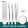 Lanjinglin 1 Set Professional Tweezers Kit /Acne Remover Needles Face Skin Care Cleaner Removal Beauty Makeup Tools 5