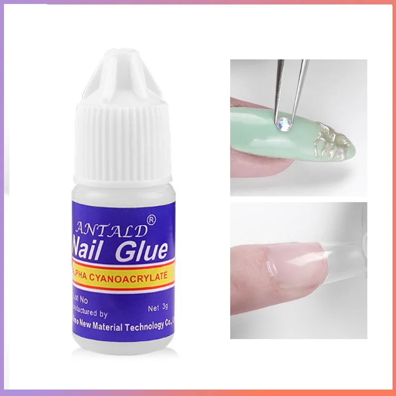 Nail Glue 5pcs For Fake Nails Rhinestones Gel For Manicure Fast Drying Adhesive Glue For False Nail Tips Stick Gems Polish nail glue