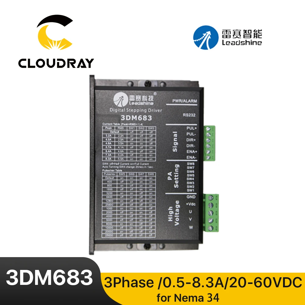 Leadshine 3DM683 3 Phase Stepper Driver 0.5-8.3A 20-60VDC for Nema23 Nema34 Motor Controller