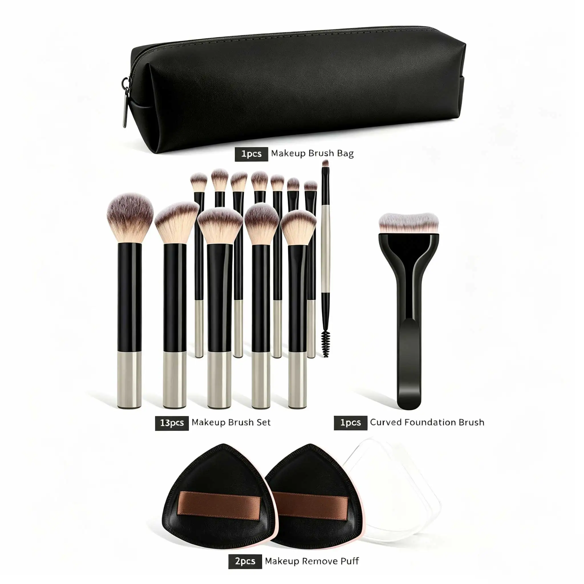 Komplettes Make-up Pinselset Mit Weichem Kunsthaar Für Gesicht_voghion.com