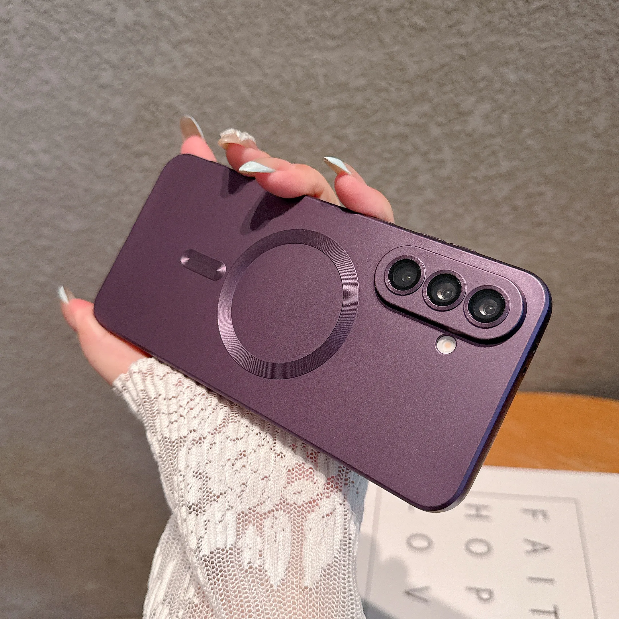 Simplicity Magnetic Phone Case with Shockproof Plating and Lens Protection