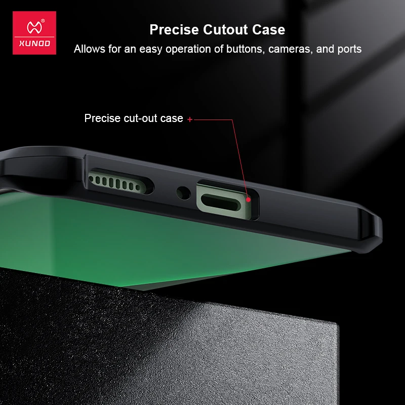 Xundd Phone Case For POCO C65 Case PC+TPU Back Transparent Anti-Drop Built-in Airbag Technology Enhanced Screen Protection