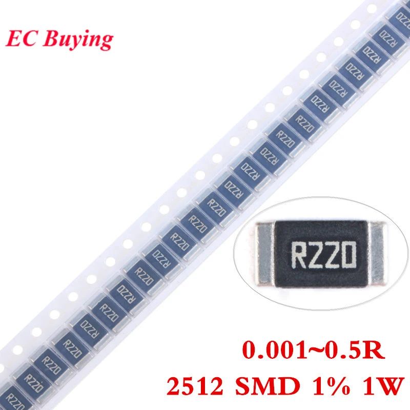 10pcs 2512 Smd Alloy Resistor Chip 1w 1 0.001r 0.0015r 0.01r 0.012r 0