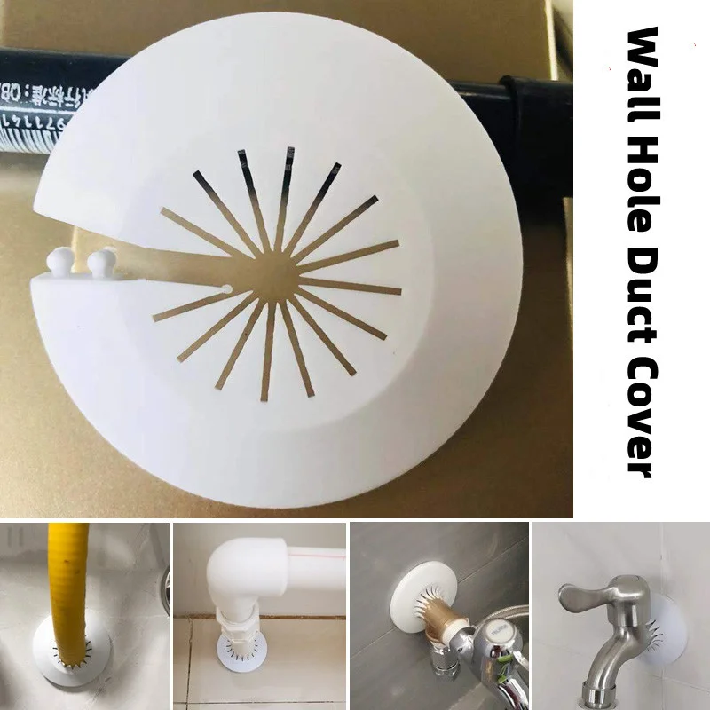 4pcs Plastic wall hole cover Shower Kitchen Faucet Angle Valve Pipe Plug decor cover Snap-on Plate Bathroom Hardware accessories