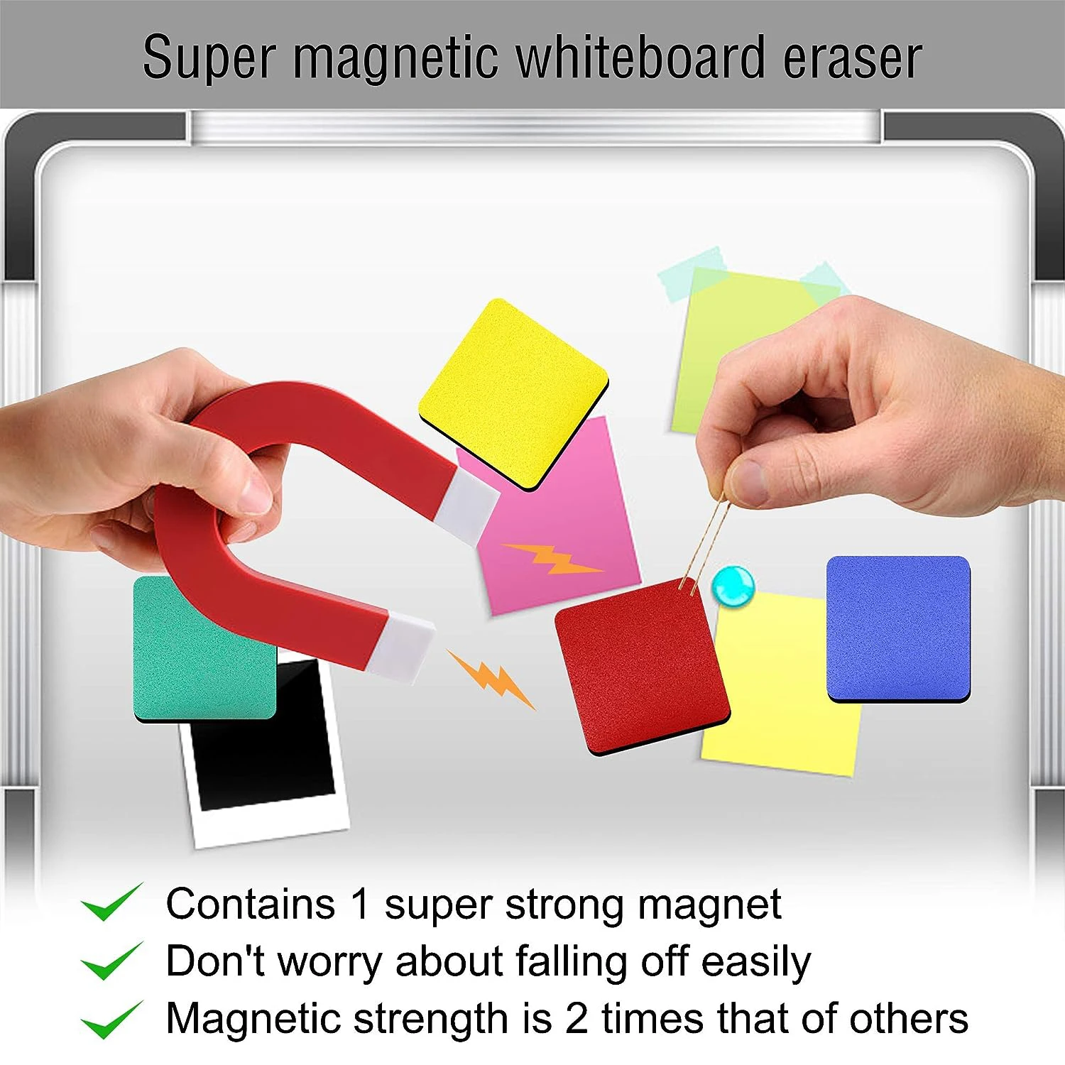 6pcs/12pcs, Mini Dry Erase Board Eraser, Magnetic Whiteboard Eraser Eva Board Eraser, Kids And Teacher Supplies, Home And Office 4