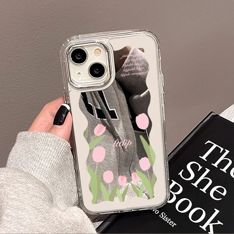 Tulip Flowers Mirror Glass Case For iPhone 11 Pro Max 16 14