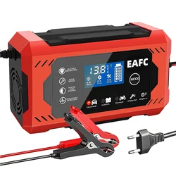 Enhanced Car Battery Charger - 7 - Stage Smart Charger for Various Battery Types (6A EU Plug)