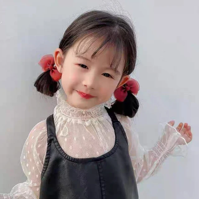 2pcs/Set Children Ribbon Bowknot Hair Clips Non Slip Alligator Barrettes Toddler Girls Sides Bangs Hairpins Cute Daily Headwear
